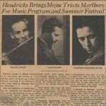 Hendricks Brings Moyse Trio to Marlboro