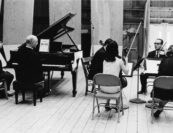 "You had this: not only great musicians and a great environment, you had the kind of musicians who had a pipeline to these gods. Rudolf Serkin, who knew Reger, who knew the whole Central European milieu so profoundly." –Arnold Steinhardt || pictured: Richard Goode, Rudolf Serkin, Robert Sylvester, Hiroko Yajima, Arrigo Pelliccia, and Pina Carmirelli. Photo by John Snyder.