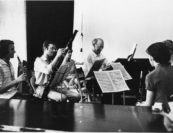 “'You never, never do anything for convenience.' Never do it because it’s easier. Never. Only if it’s better. Sometimes choose things because they’re harder. 

His idea was we are so fortunate to be able to play these masterpieces that we owe our lives to them." –Claude Frank || pictured: Richard Woodhams, Milan Turkovic, Rudolf Serkin, Richard Stoltzman, and John Barrows. Photo by Edward Hamilton.