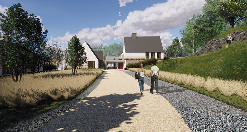 Architect’s rendering of the Jerome & Celia Reich Building on the campus of Marlboro College