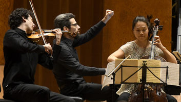 Itamar Zorman, Jonathan Biss, and Alice Yoo at Marlboro Music