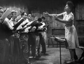 Blanche Moyse conducting at Marlboro, 1950s. Photo by Clemens Kalischer.