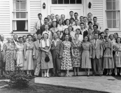 "I adored Adolf Busch because he was completely open… Busch was simple, all in one piece, and it was rather easy to see all of him. He wasn’t very subtle, and he could be rude and mean if he was angry, but you always knew where you stood." —Philipp Naegele | Marlboro participants in 1951, including Philipp Naegele (6th from right), Rudolf Serkin (left), and Adolf Busch (back row, center).