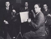 "The Busch Quartet's Beethoven set standards by which successive generations of quartets were judged—and invariably found wanting! Their insight and wisdom, their humanity and total absorption in Beethoven's art has to my mind never been surpassed." —Robert Layton, reviewing the Quartet's recordings of the late Beethoven quartets for <i>Gramophone</i> | The Busch Quartet in the 1930s, with Adolf at left.
